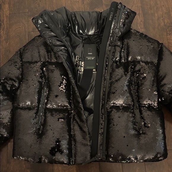 NWT Rudsak Laurence Winter Jacket black sequin, size medium - Picture 12 of 16